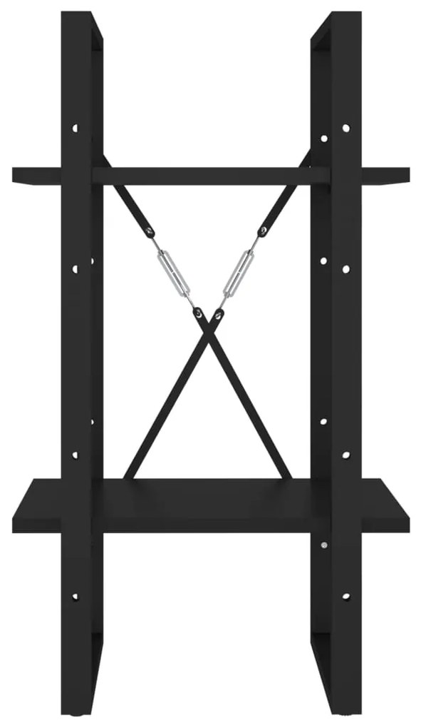 Estante com 2 prateleiras 40x30x70 cm derivados madeira preto