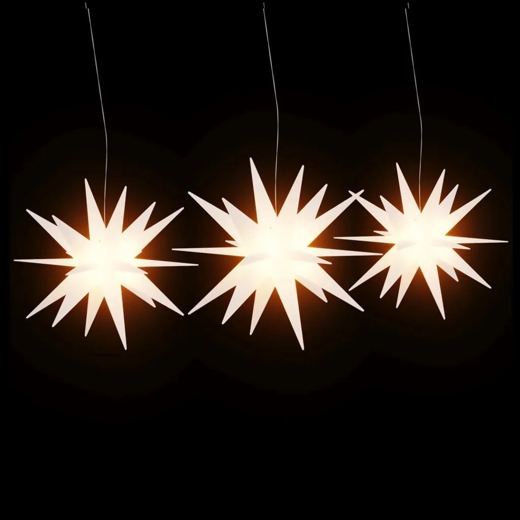 Luzes de Natal com LEDs 3 pcs dobrável branco