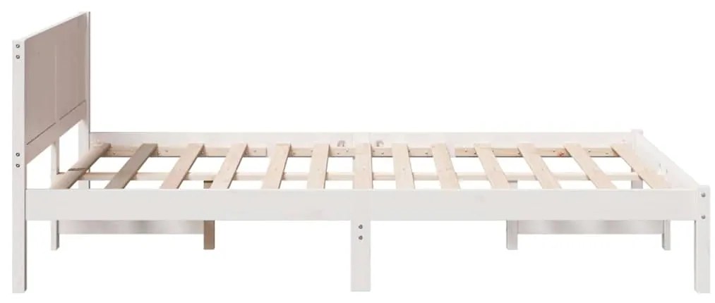 Estrutura de Cama Branca de Madeira de Pinho Branca
