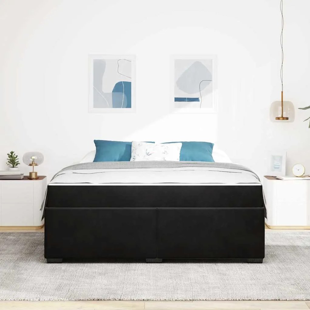 Estrutura da Cama Outros Preto 180 x 200 cm Veludo