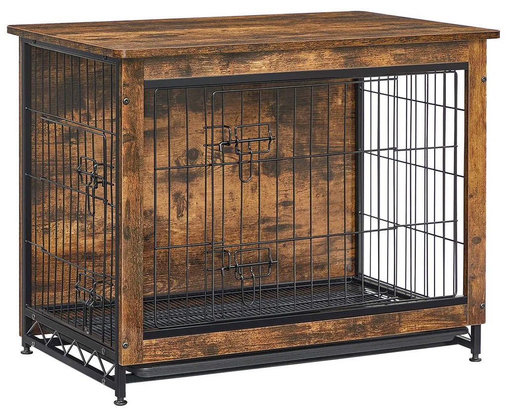 Gaiola resistente para cães com tabuleiro amovível até 20 kg 82,5 x 56 x 64 cm castanho vintage