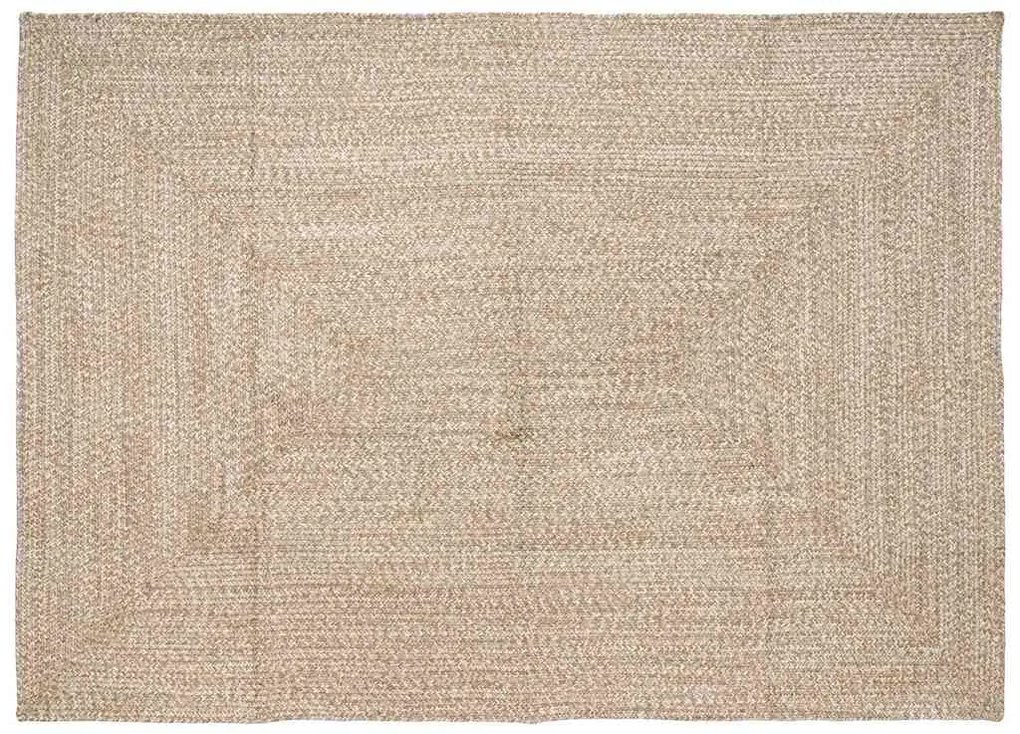 vidaXL Tapete Natural e branco 160 x 230 cm Juta