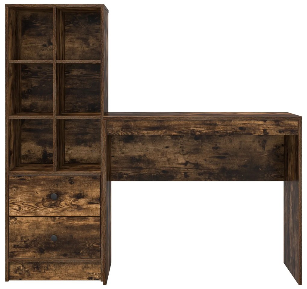 mesa com Armazenamento Carvalho Fumado Madeira Derivada