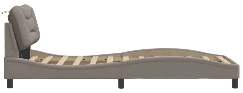 Estrutura de cama com LED sem colchão 90x190 cm tecido