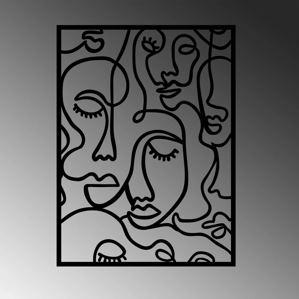 Acessório Decorativo de Parede em Metal Model-190 – Preto – 52 x 70 cm