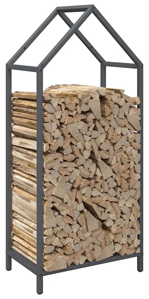 Suporte para lenha 40x25x90 cm aço laminado a frio antracite