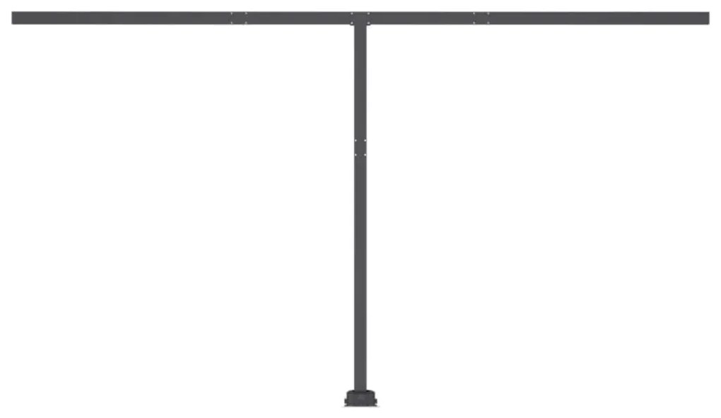 Toldo retrátil manual com LED 400x350 cm amarelo e branco