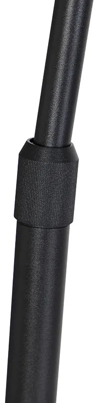 Candeeiro de Arco Moderno Preto com Branco Ajustável sem Abajur - XXL