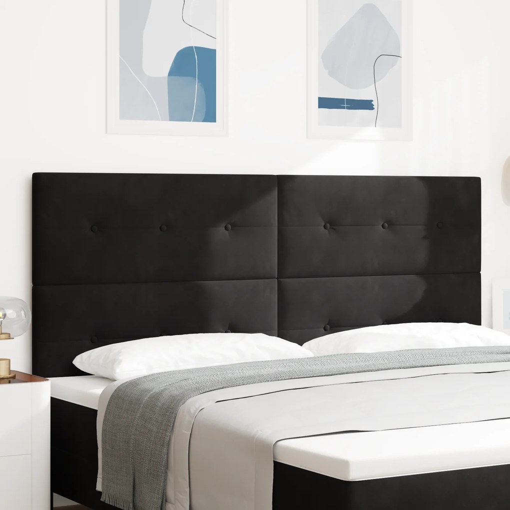 Cabeceira LED vidaXL Preta 100 cm em Veludo