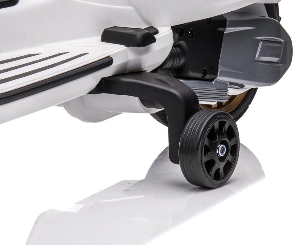 Vespa Sprint eletrica para crianças 12V, scooter elétrica de 12 volts com música Branca