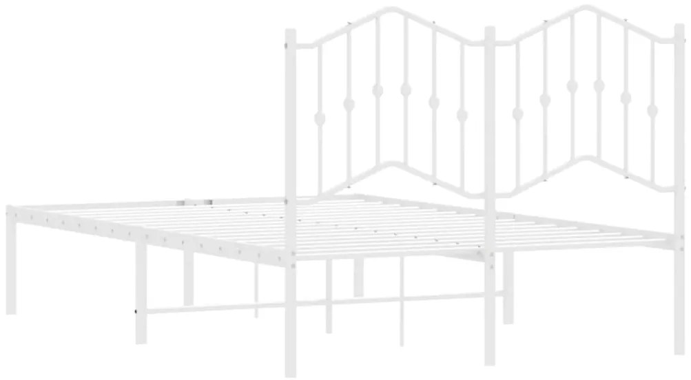 Estrutura de cama com cabeceira 120x190 cm metal branco