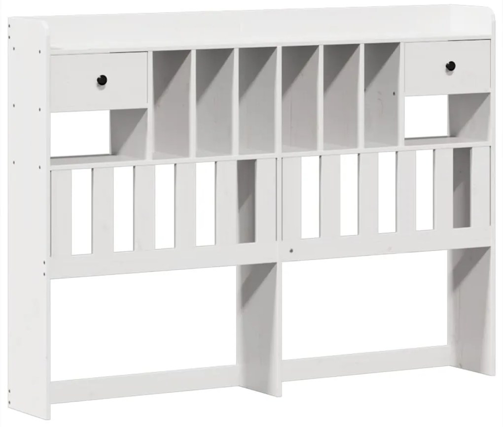 Cama sem colchão 140x200 cm madeira de pinho maciça branco