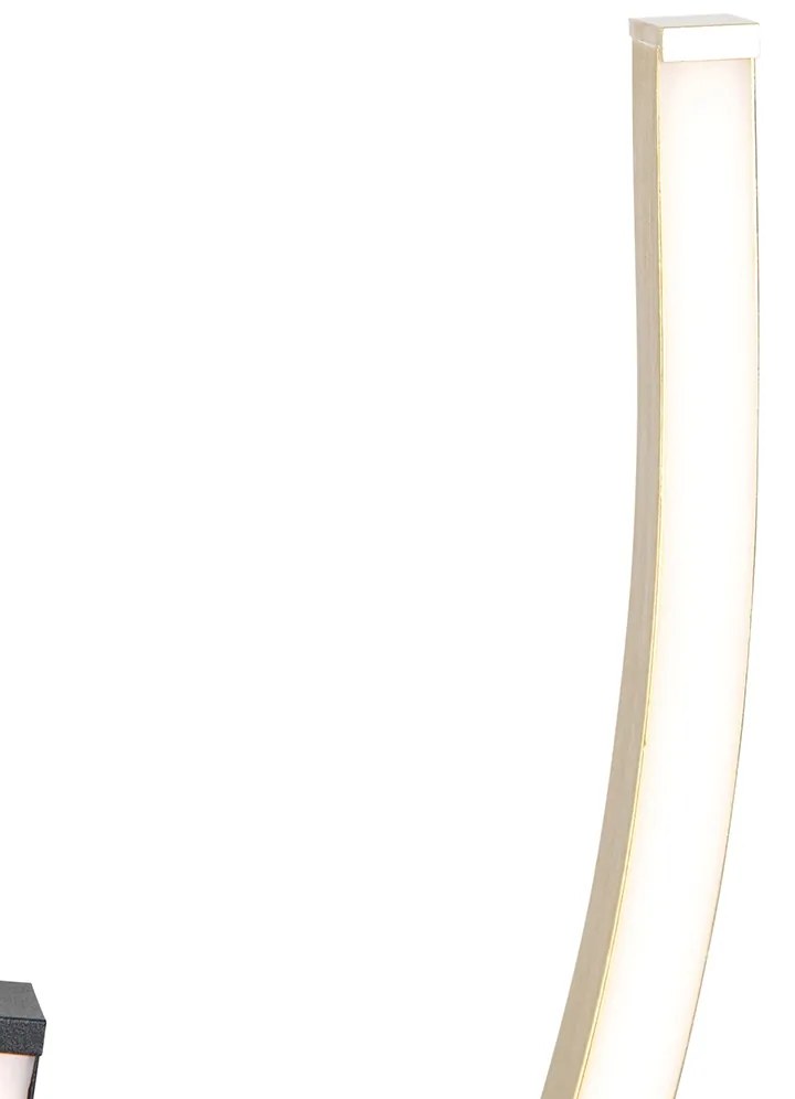 Candeeiro de pé de design preto com dourado incluindo LED regulável - Blaze Design