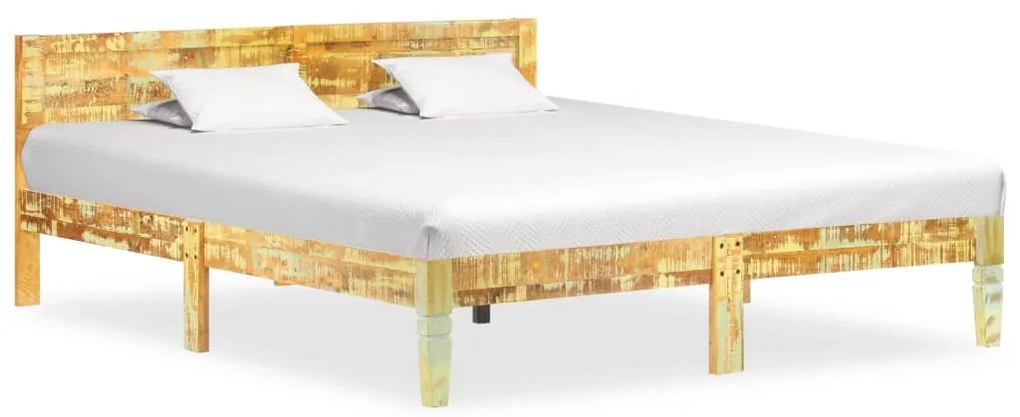 vidaXL Estrutura de cama madeira recuperada maciça 140x200 cm