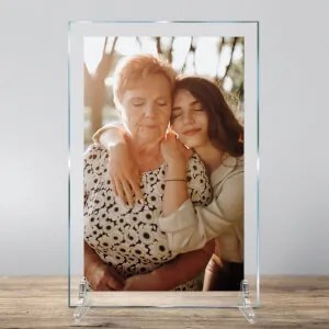 Foto em vidro, placa de vidro com as suas próprias fotos