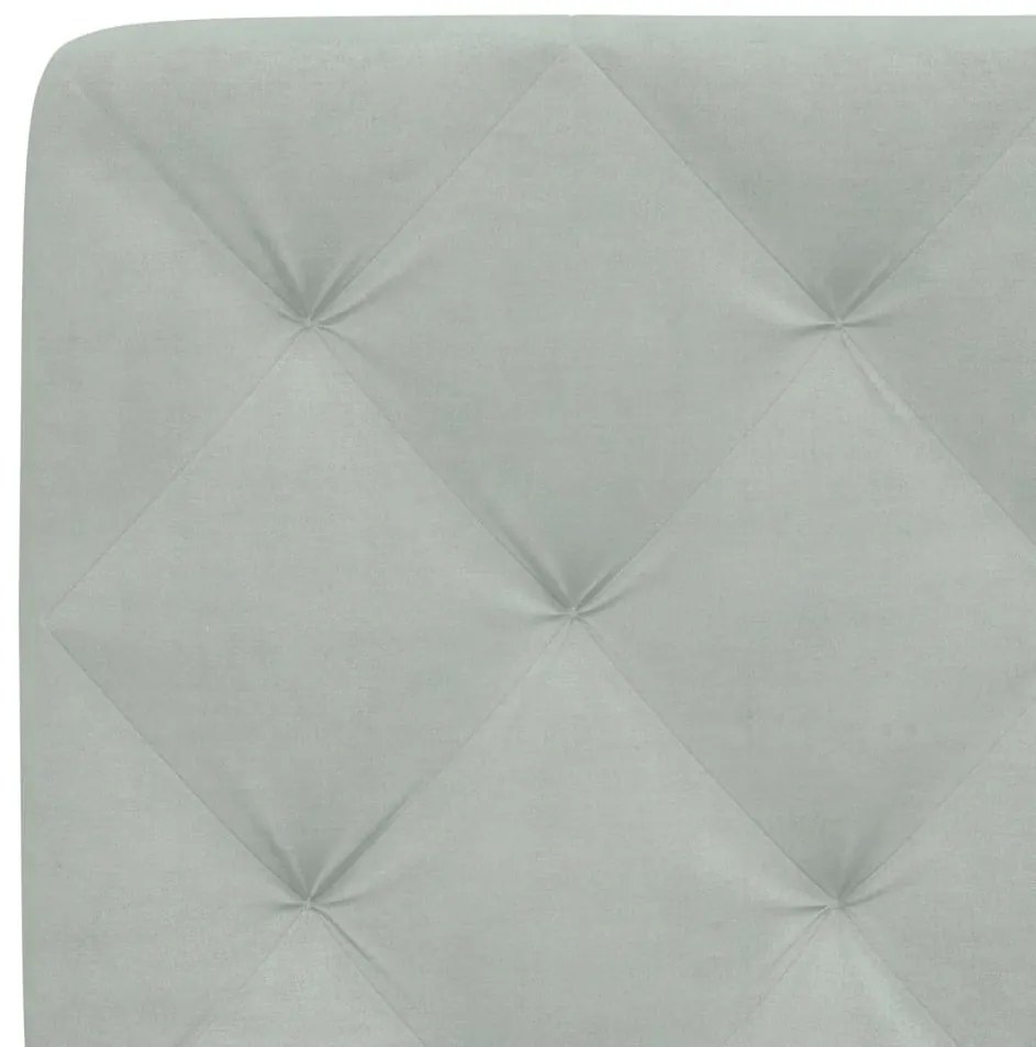 Almofadão de cabeceira 180 cm veludo cinzento-claro