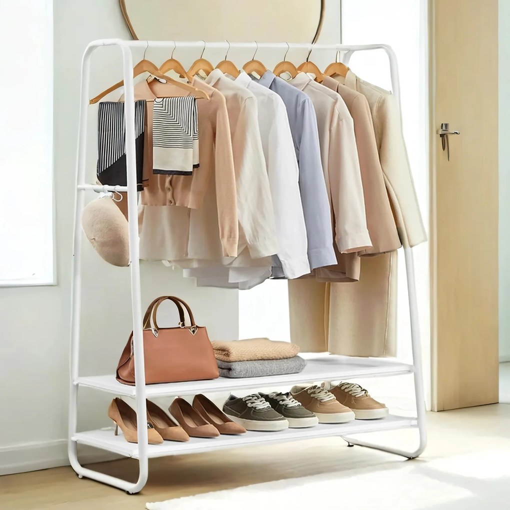Guarda roupa aberto com 2 prateleiras 45 x 100 x 160 cm branco