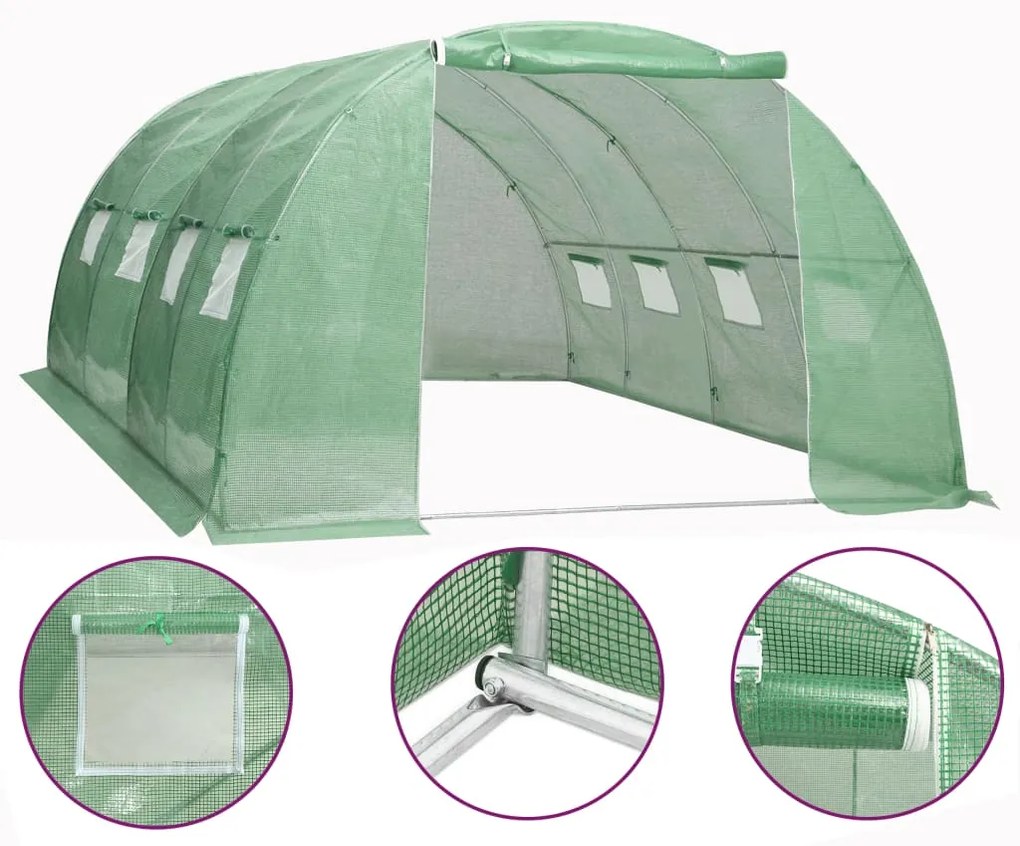 vidaXL Estufa 16 m² 4x4x2 m