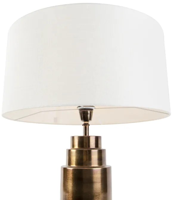 Candeeiro de mesa Art Déco com cúpula branca 50 cm - Bruut