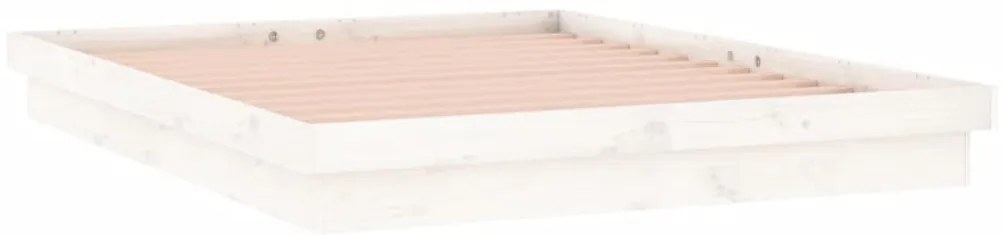 Estrutura de cama c/ LED 140x190 cm branco