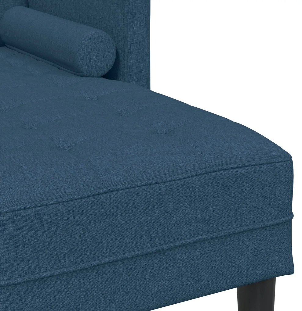 Conjunto de Sofá de 2 Peças com Almofadas em Tecido Azul