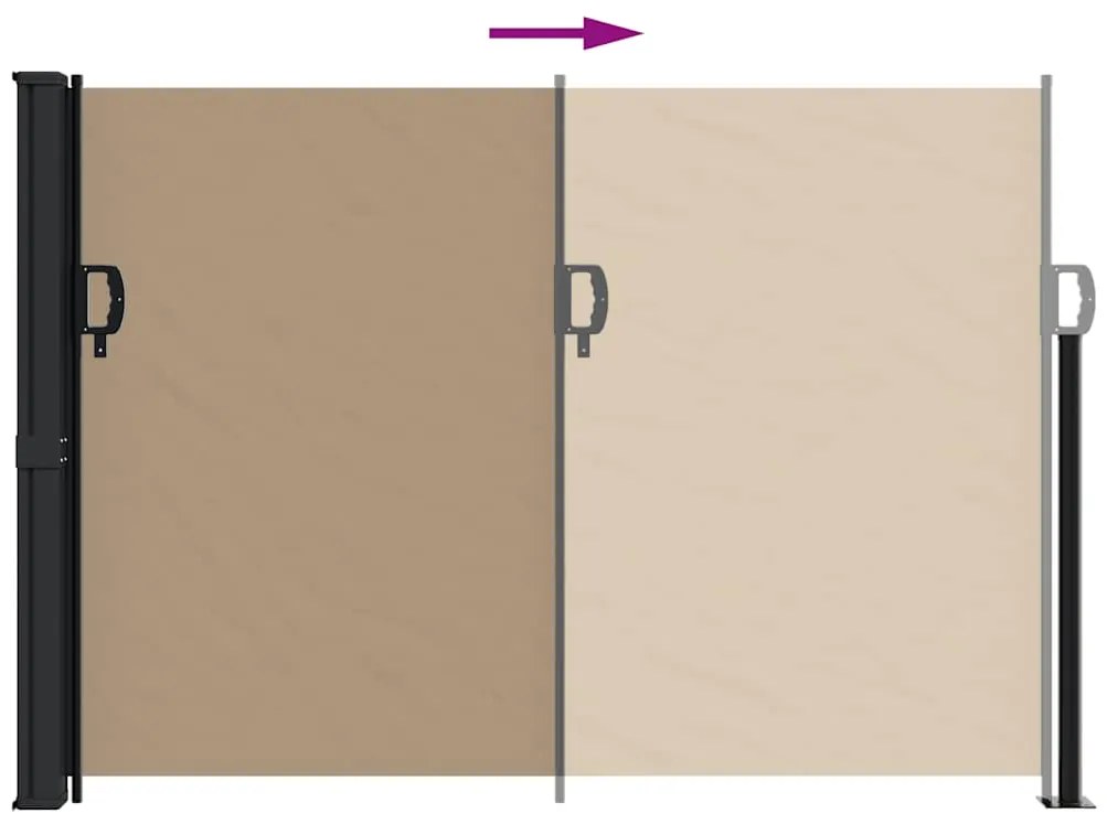 Toldo lateral retrátil 140x600 cm cinzento-acastanhado