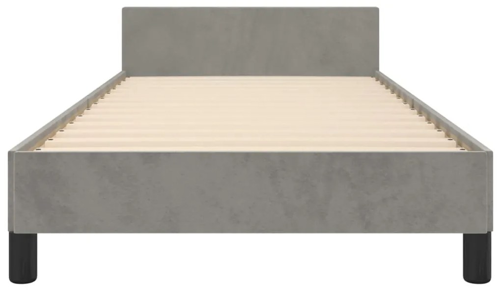 Estrutura de cama sem colchão 90x190 cm veludo cinzento-claro