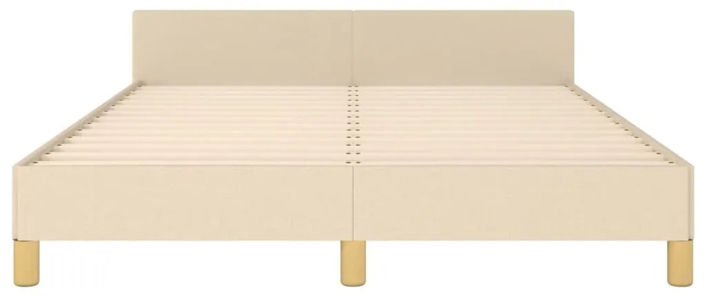 Estrutura de cama sem colchão 140x200 cm tecido cor creme