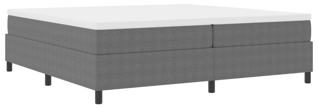 Cama Box VidaXL Cinza Claro 200x200 cm em Tecido de Corduroy