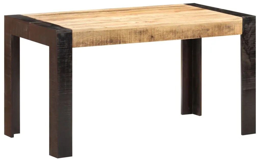 Mesa de jantar 140x70x76 cm madeira de mangueira áspera maciça