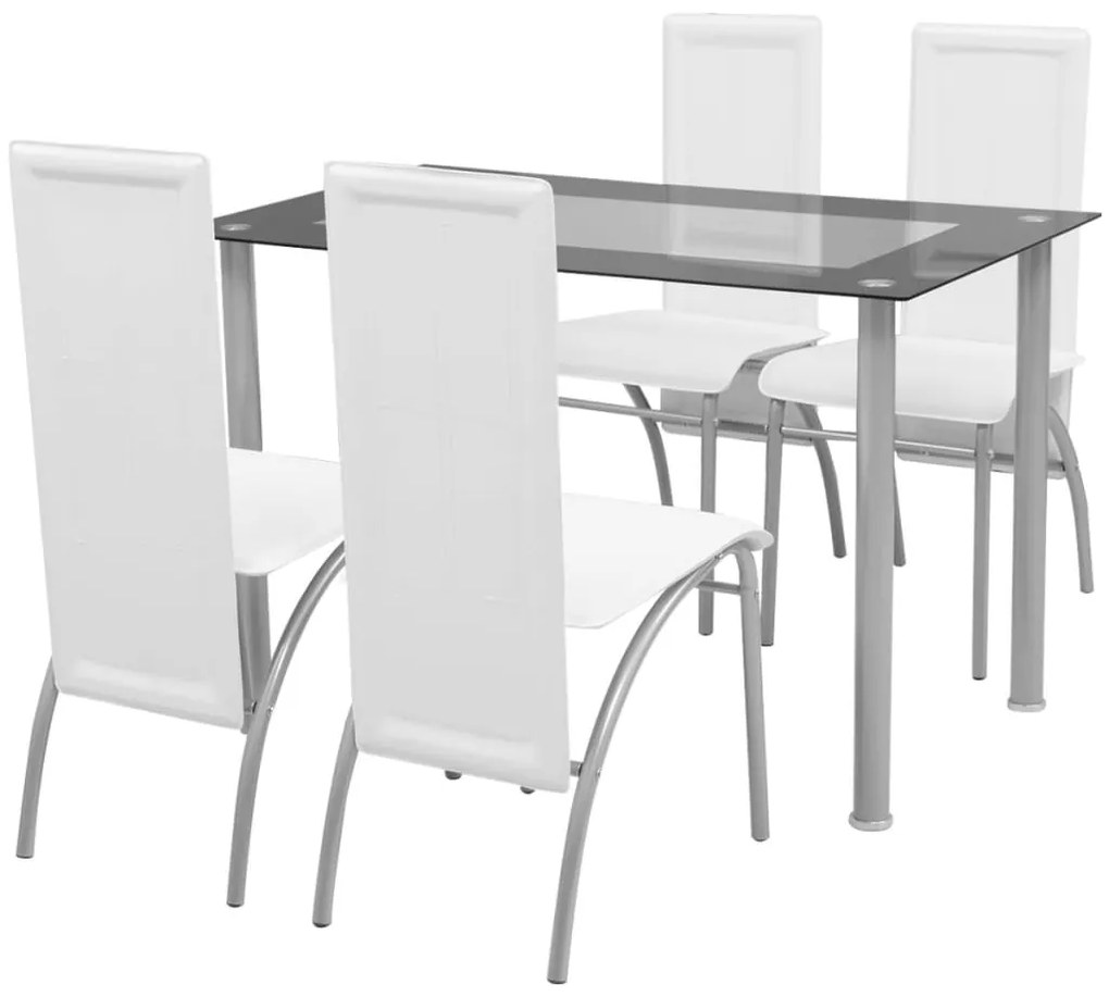 242913 vidaXL Conjunto de jantar 5 pcs branco