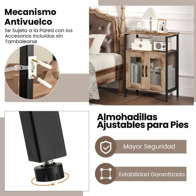 Garrafeira Bar 60 x 34 x 79 cm de Vinhos com Prateleira Removível para Vinhos e Porta-Copos Armário Bar Castanho