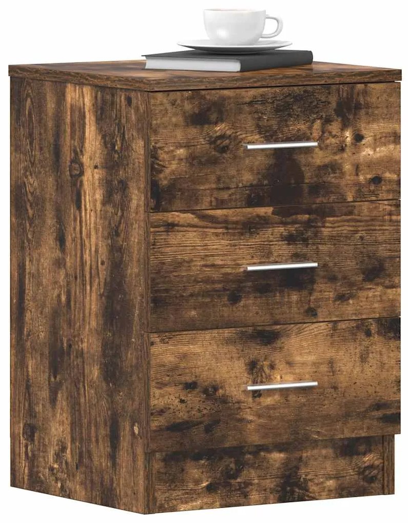 Mesa cabeceira 38x35x56 cm derivados de madeira carvalho fumado