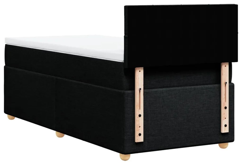 Cama box spring com colchão solteiro tecido preto