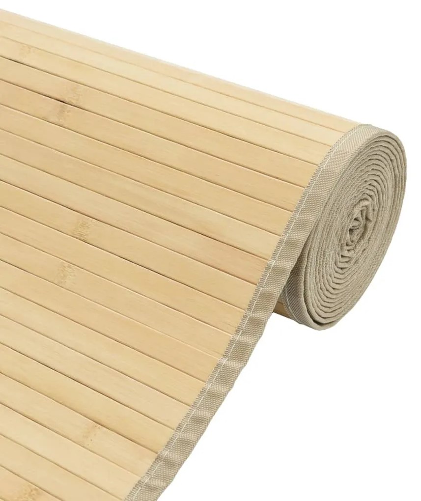 Tapete retangular 60x100 cm bambu cor natural clara