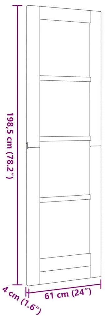 Porta Interior "ORKDAL" 61x198,5 cm de Madeira Sólida de Pinho