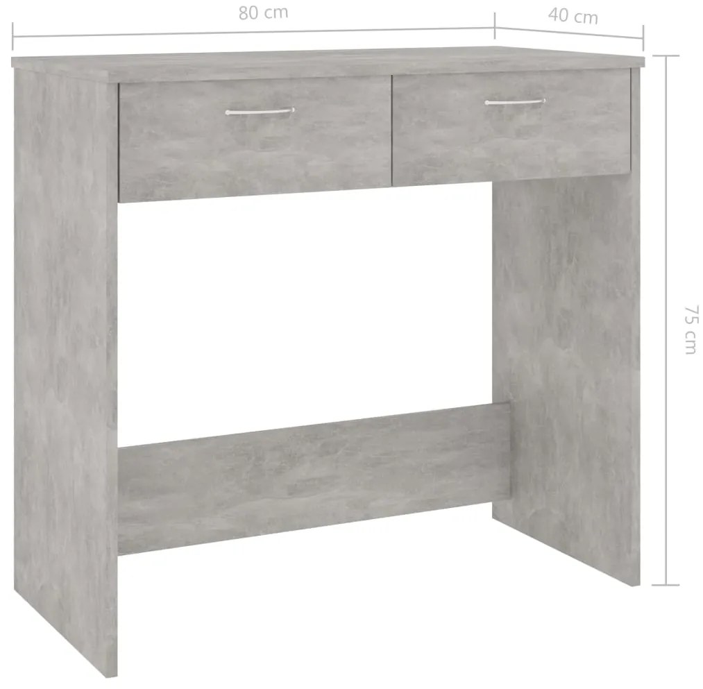 Secretária 80x40x75 cm derivados de madeira cinzento cimento