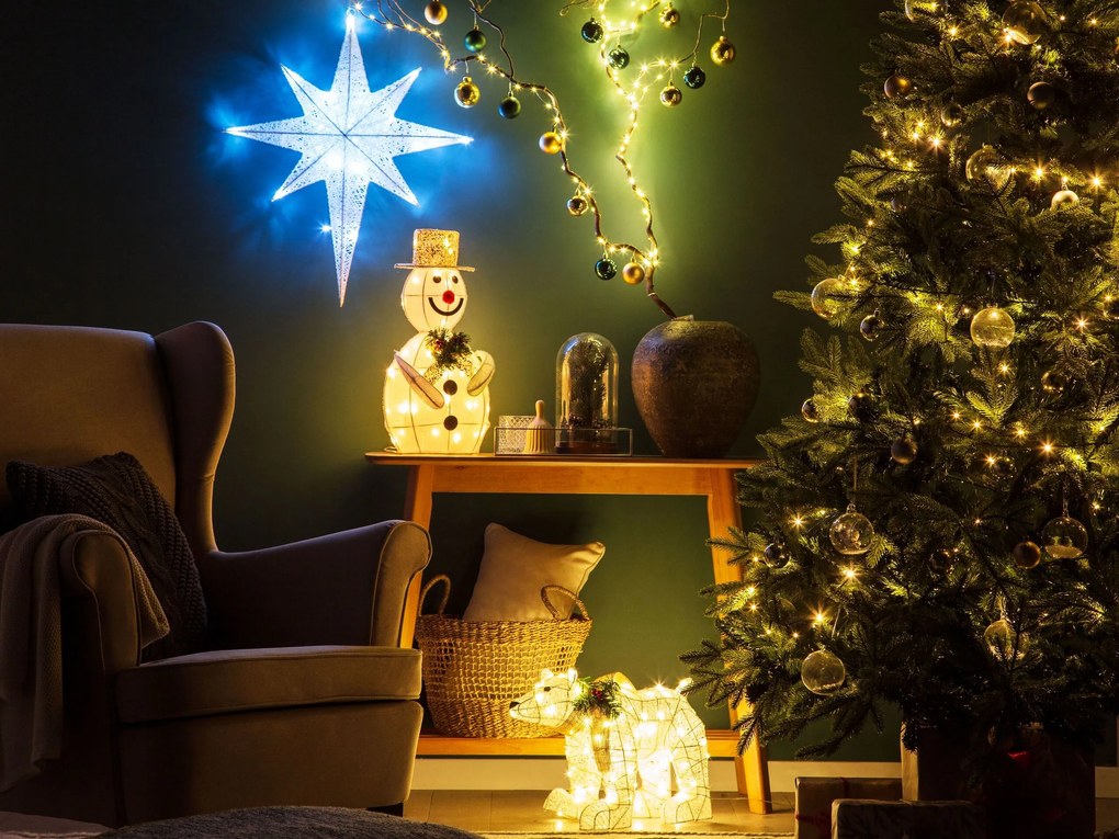 Decoração de urso polar branco com LED 34 cm SIVULA Beliani