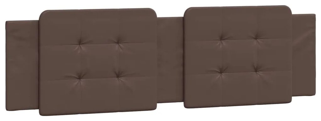 Estrutura cama c/ cabeceira 180x200cm couro artificial castanho