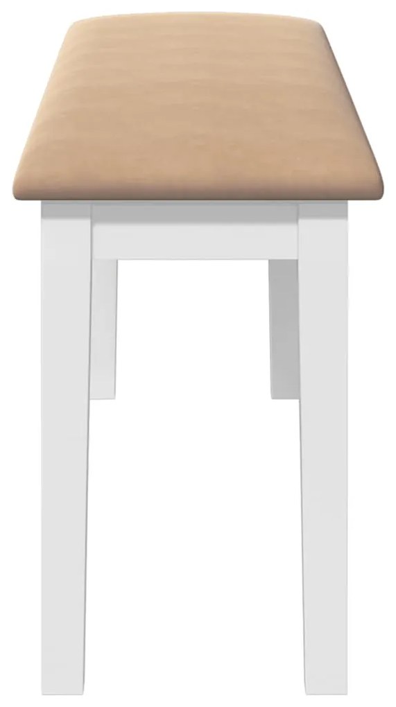 Banco 110 cm madeira seringueira maciça branco