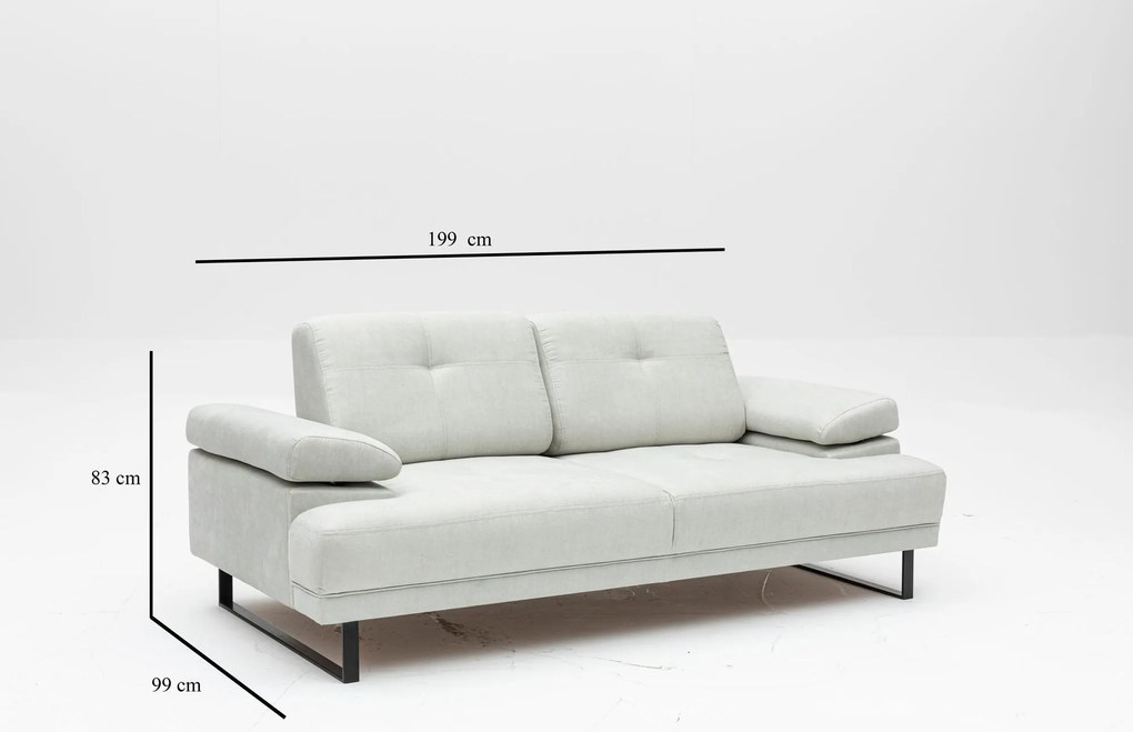 Sofá-Cama Mustang – Branco – 199 cm x 99 cm x 83 cm