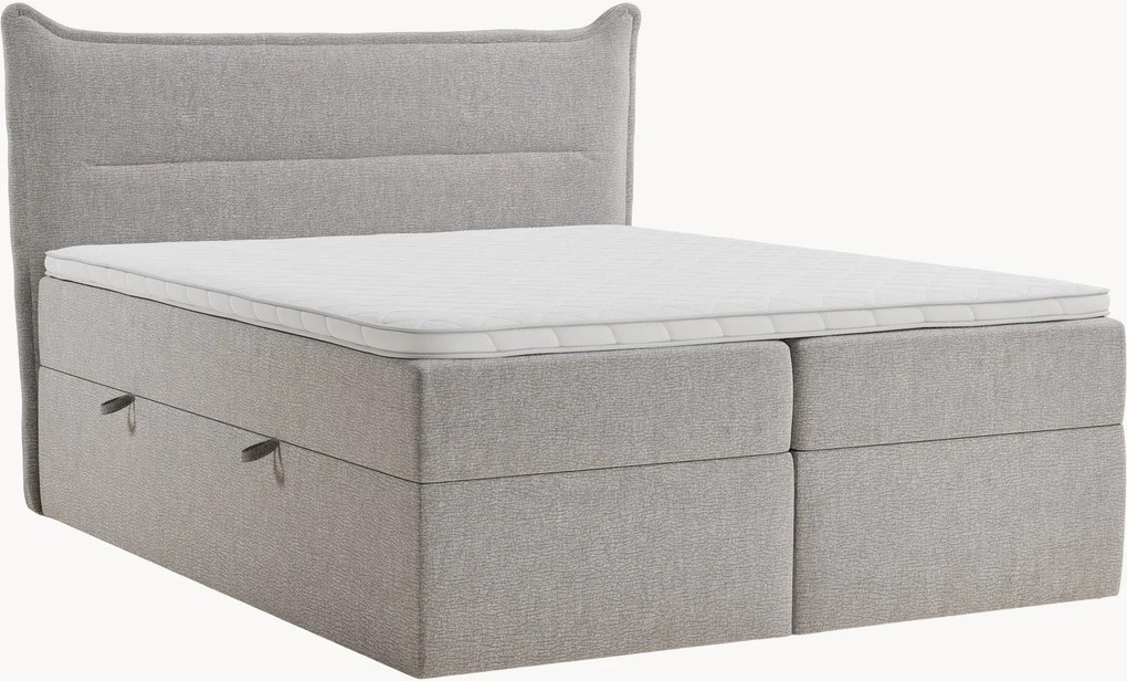 Cama divã em chenille artesanal com arrumação Rialta, H3