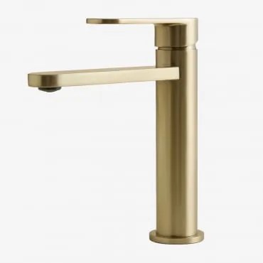 Torneira Para Lavatório De Latão Alameda Dourado Escovado & ↑20 Cm - Sklum