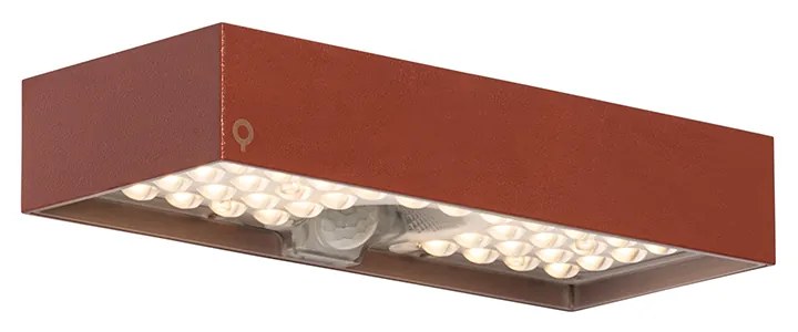 LED Candeeiro de parede exterior vermelho com médios e sensor solar - Kayo Moderno
