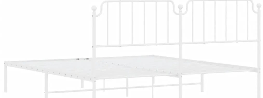 Estrutura de cama com cabeceira 160x200 cm metal branco