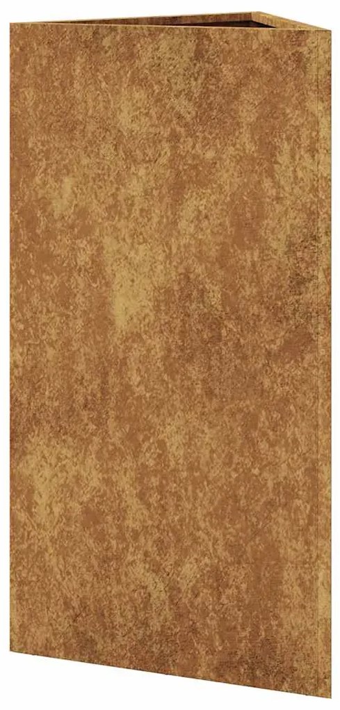 Vaso/floreira 2 pcs triangular 40x40x75 cm aço intempéries