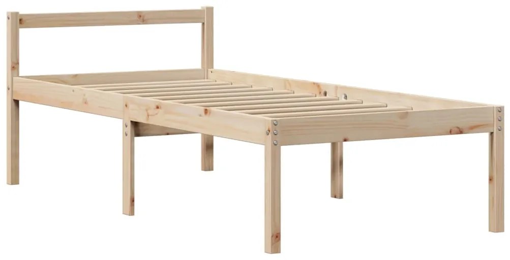 Cama para idosos com cabeceira 90x200 cm pinho maciço