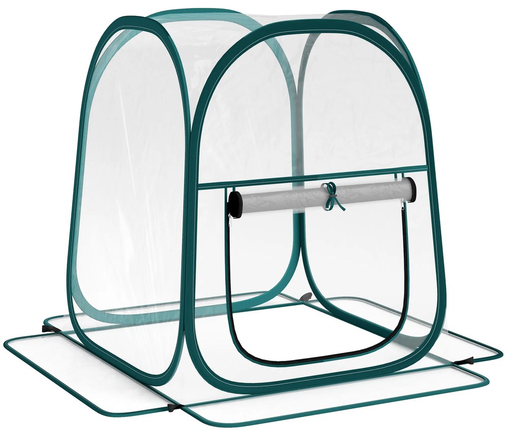 Outsunny Mini Estufa de Jardim Mini Estufa Pop Up em PVC Transparente para Interior ou Exterior para Legumes 70x70x80 cm | Aosom Portugal