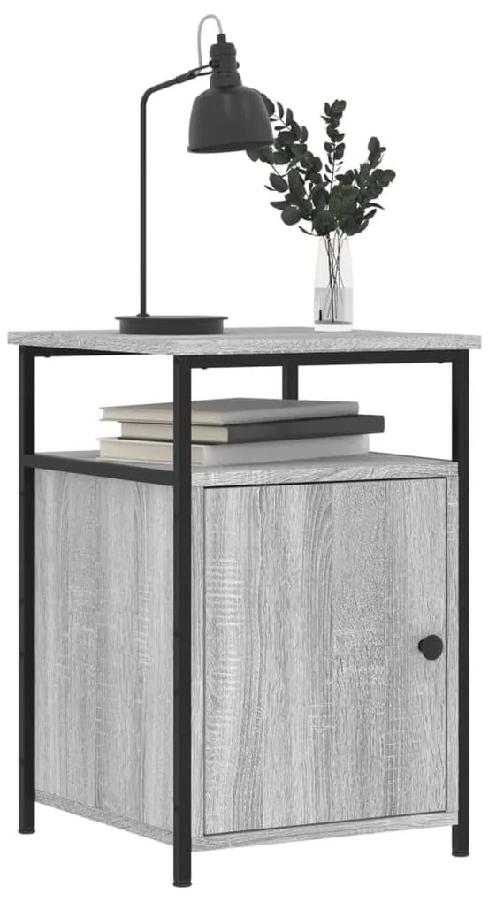 Mesas cabeceira 2 pcs 40x42x60cm deriv. madeira cinzento sonoma