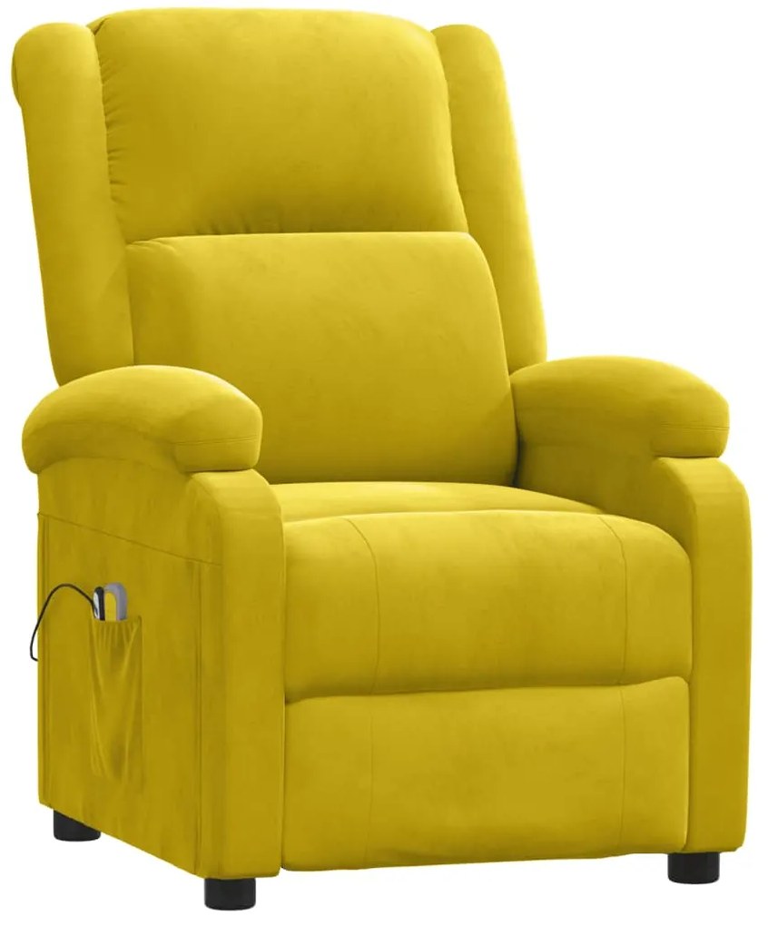 Poltrona de massagens elétrica veludo amarelo